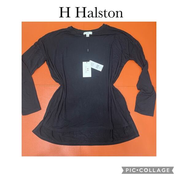 H Halston Vented high- low Top M NWT - Picture 1 of 10